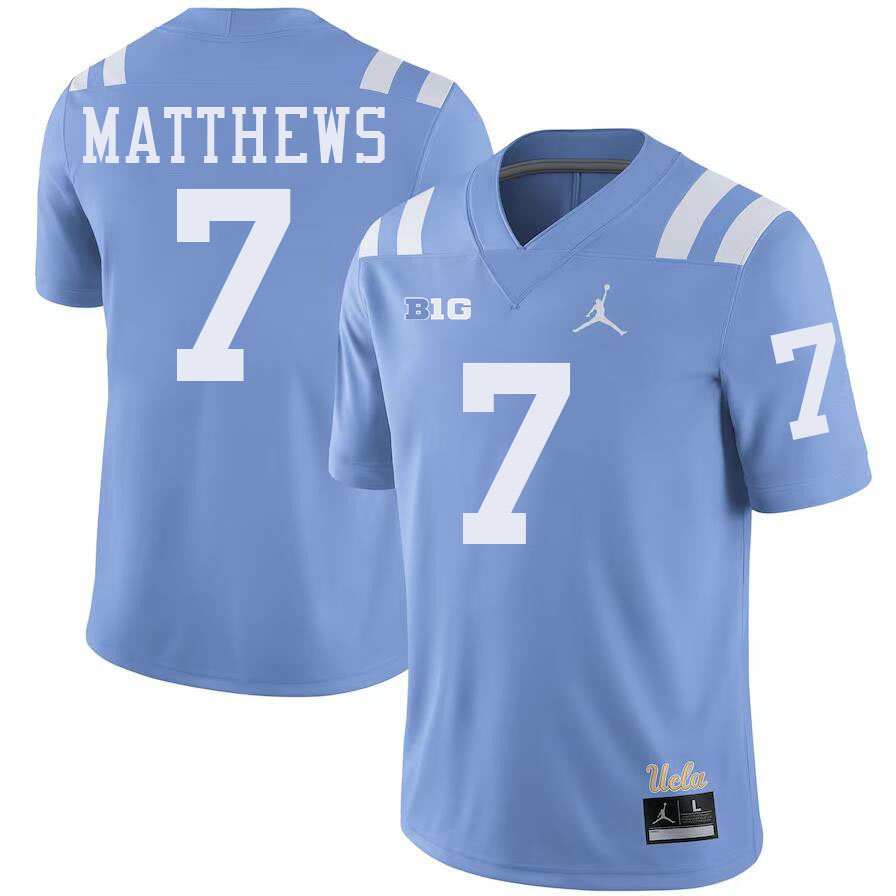 Mikey Matthews UCLA Jersey,UCLA Bruins #7 Mikey Matthews Jersey Youth College Football Uniforms-Thro
